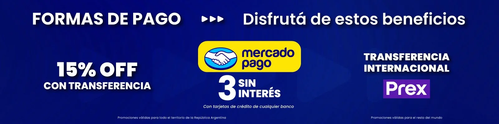 Formas de pago y promociones